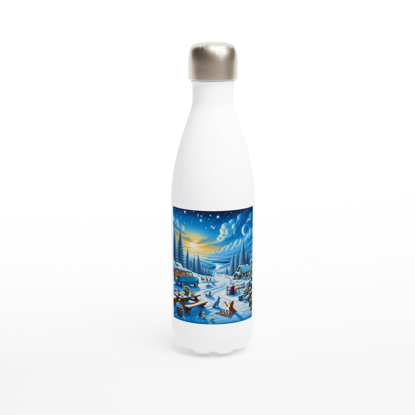 White 17oz Stainless Steel Water Bottle - Winter 110