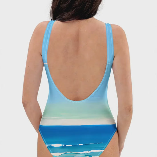 One-Piece Swimsuit - Beach 8001 Back Video