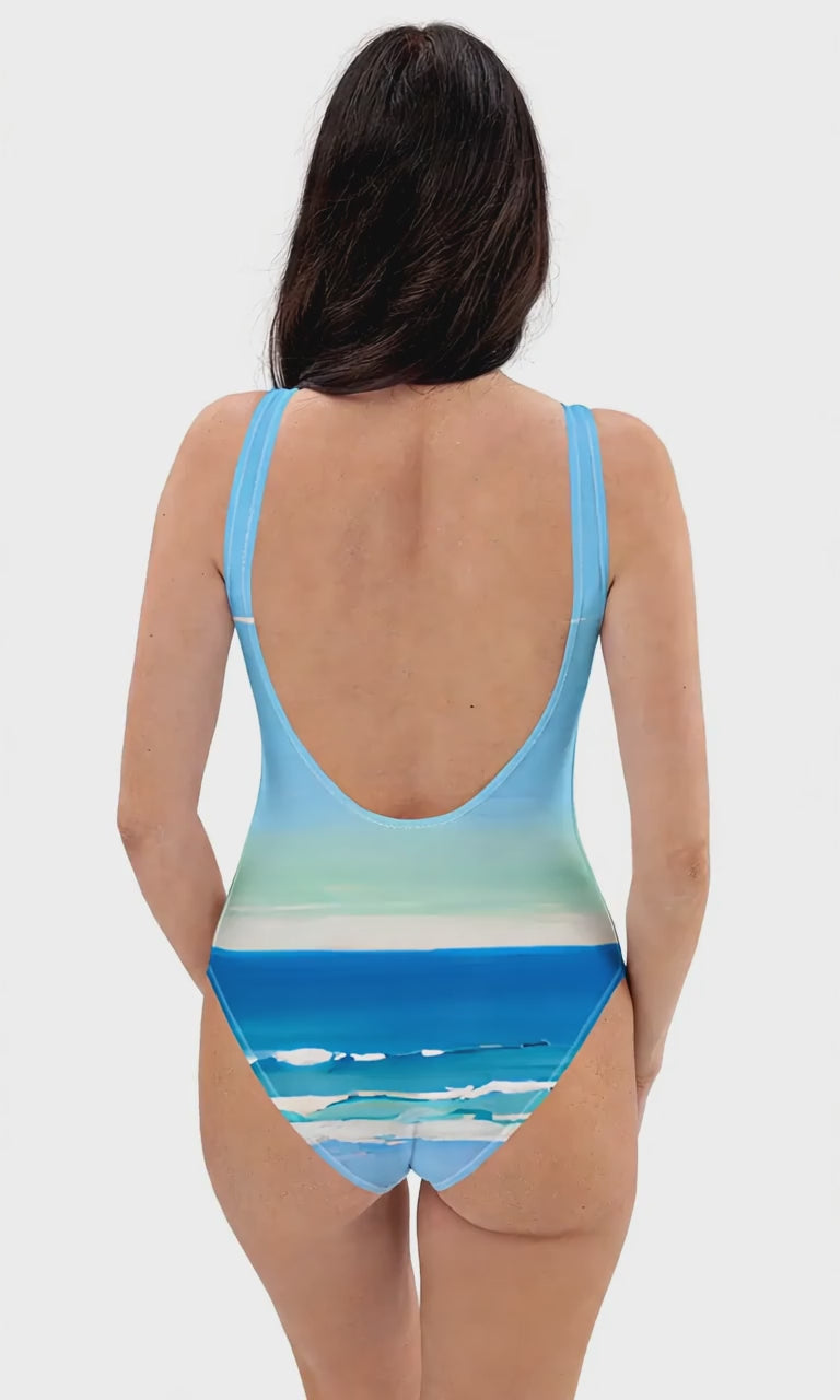 One-Piece Swimsuit - Beach 8001 Back Video