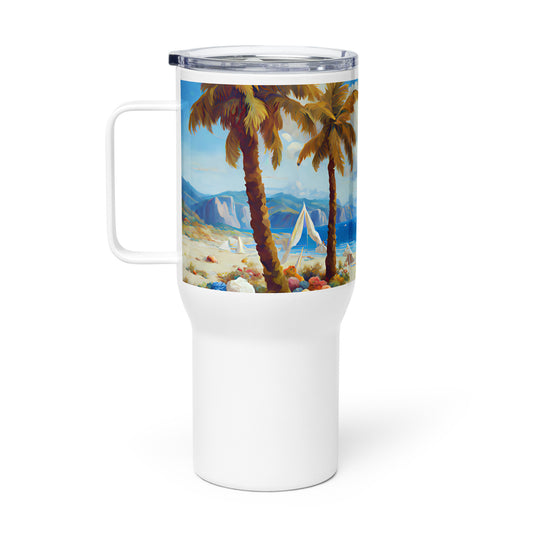 Travel mug with a handle - Beach 2002