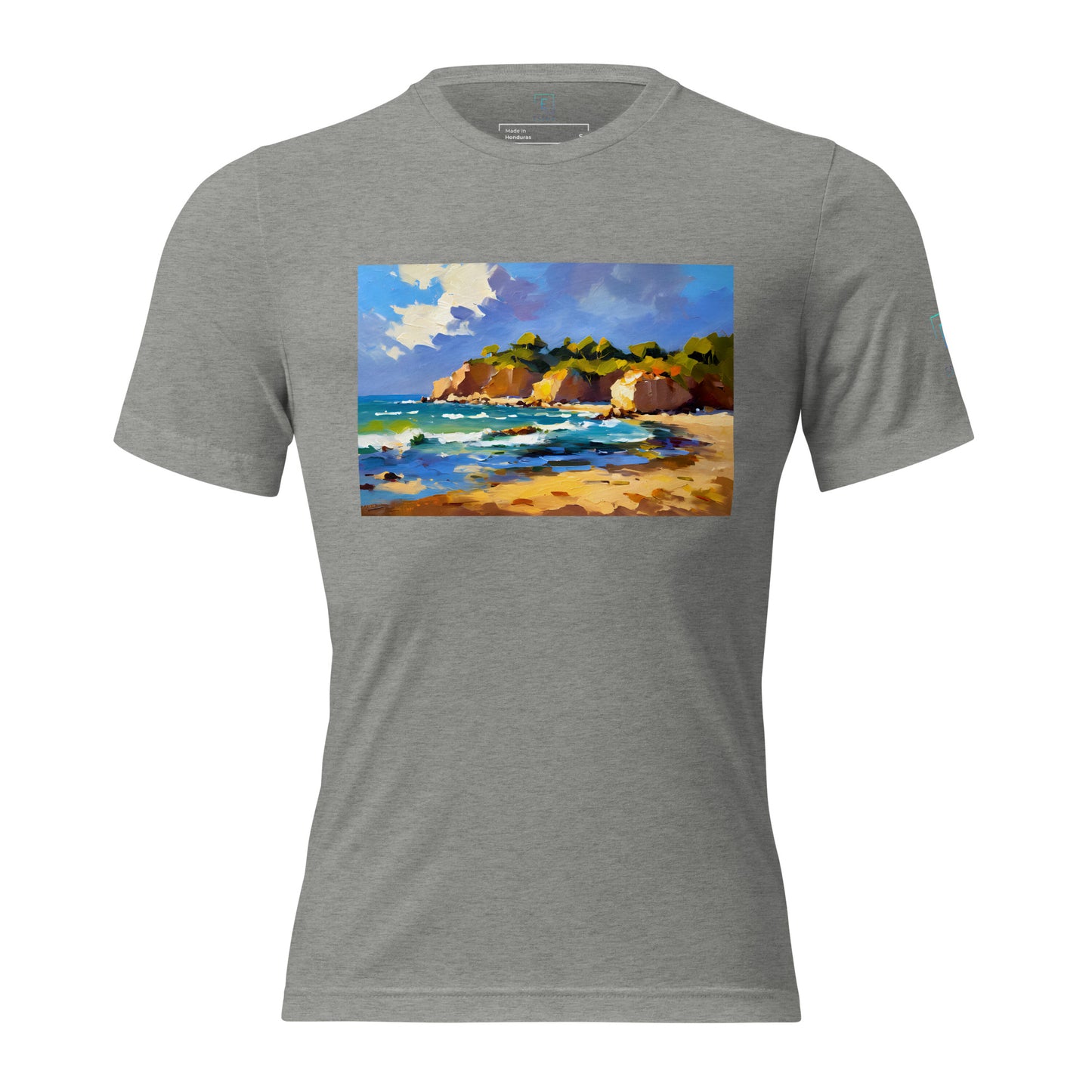 Men's Short Sleeve T-Shirt With Printed Logo On Left Shoulder - Beach 6002