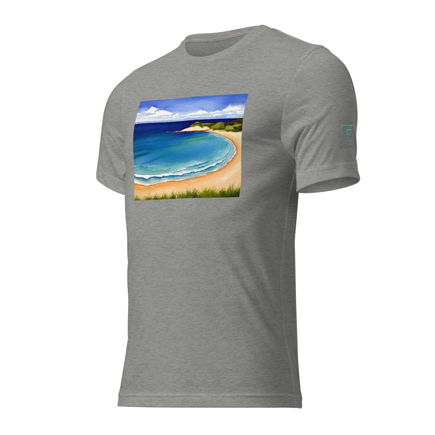 Men's Short Sleeve T-Shirt With Printed Logo On Left Shoulder - Beach 5002