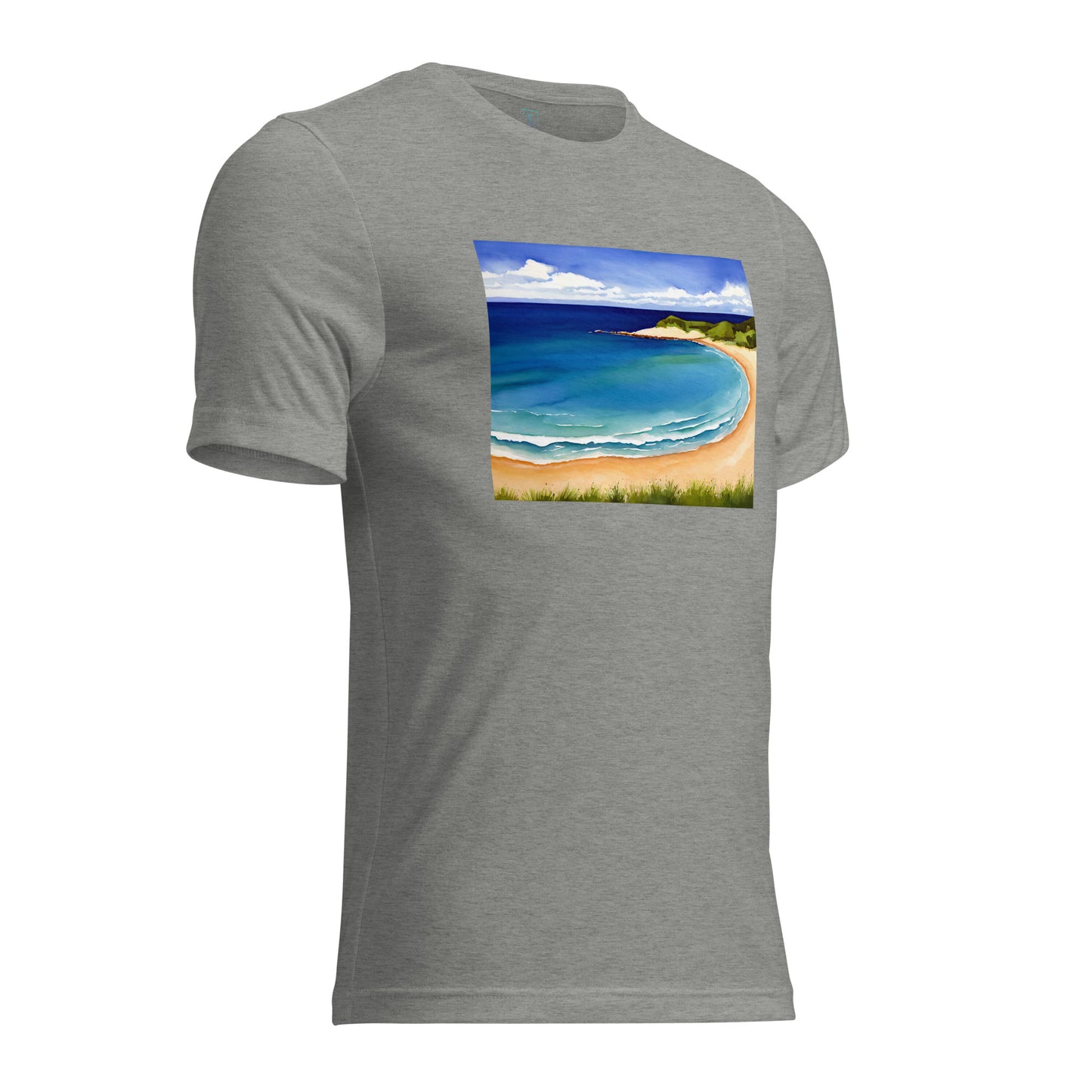 Men's Short Sleeve T-Shirt With Printed Logo On Left Shoulder - Beach 5002