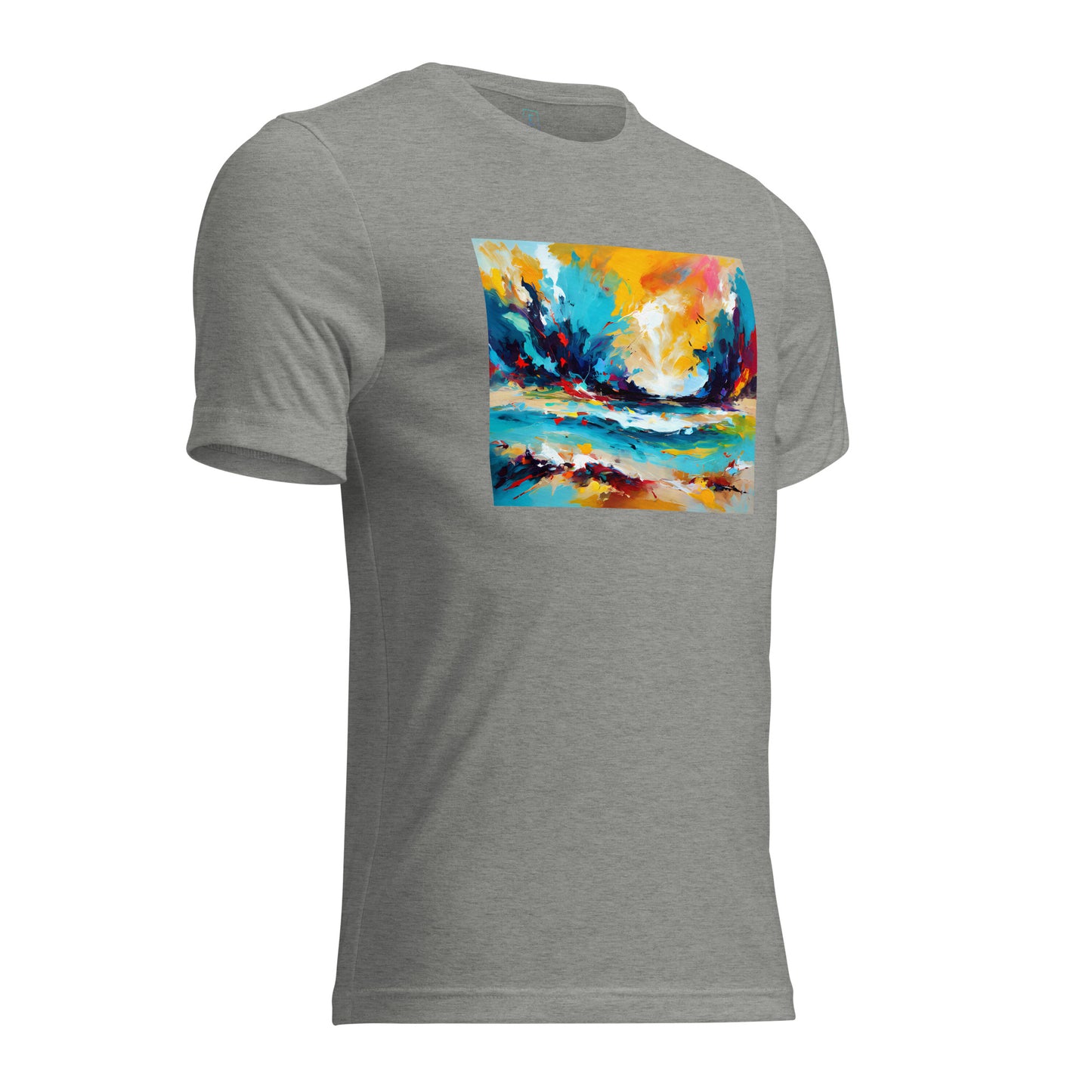 Men's Short Sleeve T-Shirt With Printed Logo On Left Shoulder - Beach 13002