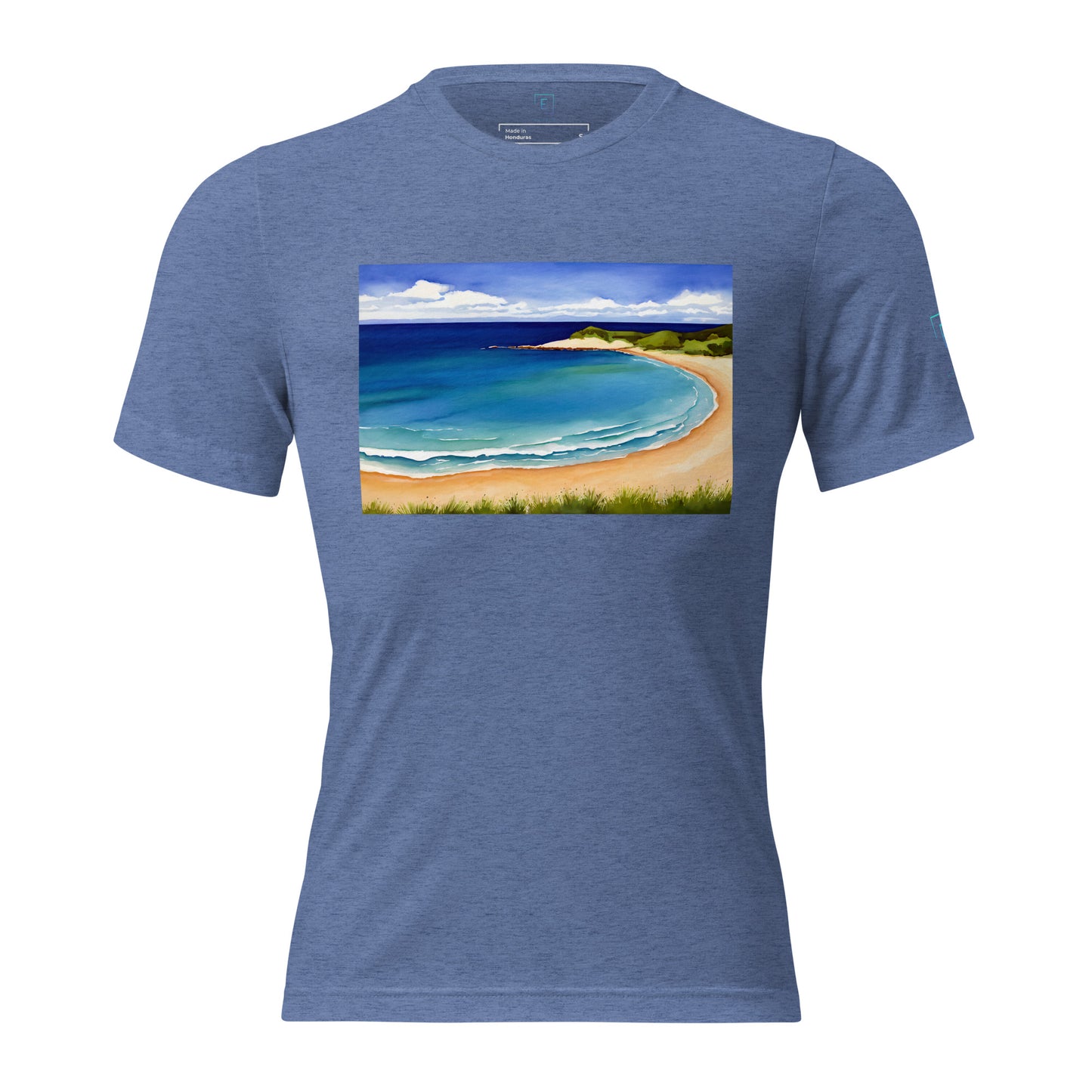 Men's Short Sleeve T-Shirt With Printed Logo On Left Shoulder - Beach 5002