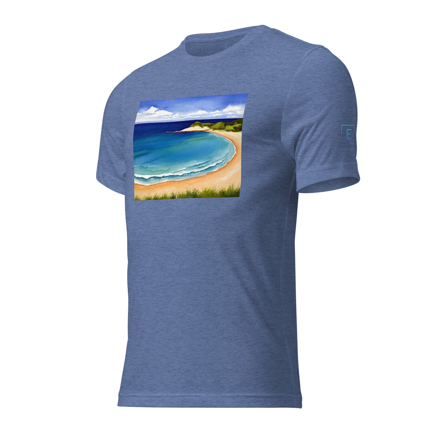 Men's Short Sleeve T-Shirt With Printed Logo On Left Shoulder - Beach 5002