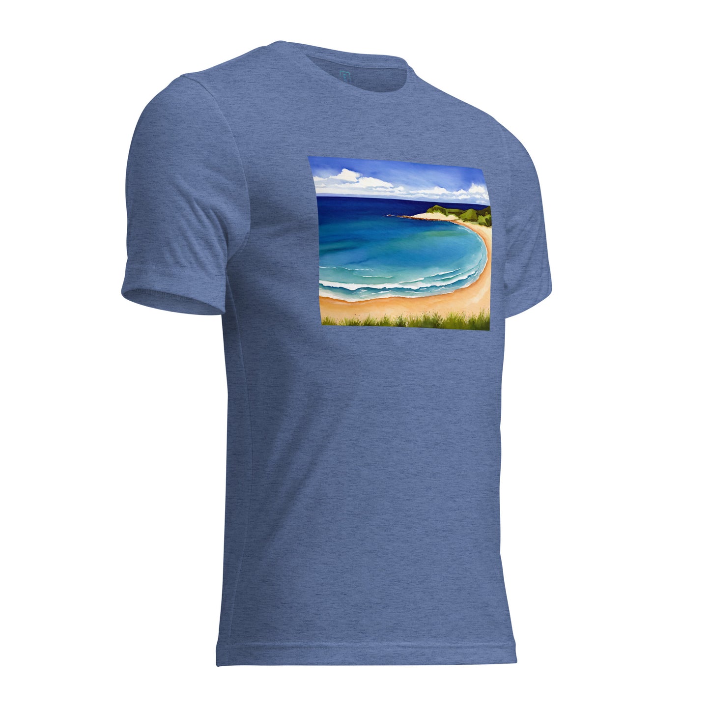 Men's Short Sleeve T-Shirt With Printed Logo On Left Shoulder - Beach 5002