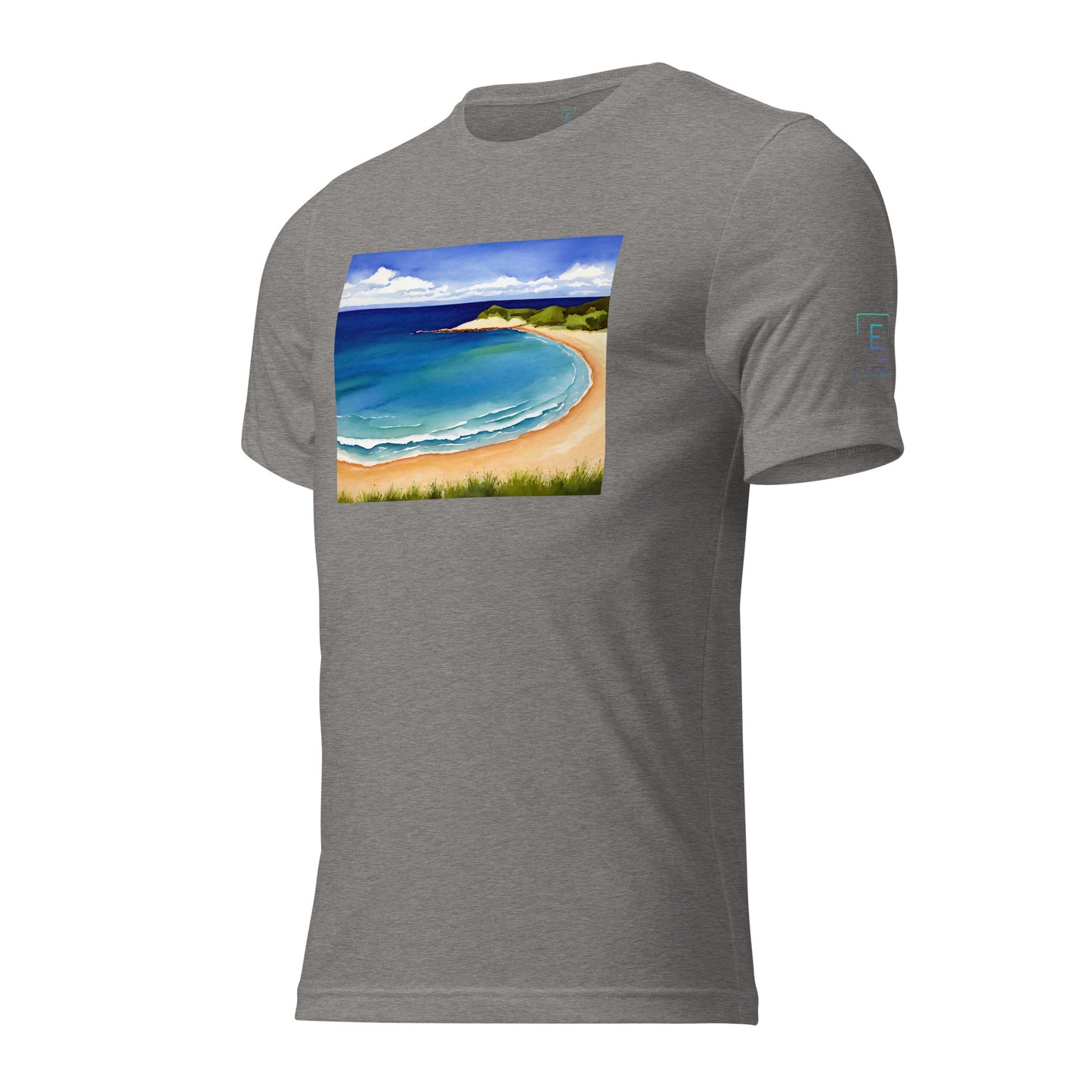 Men's Short Sleeve T-Shirt With Printed Logo On Left Shoulder - Beach 5002