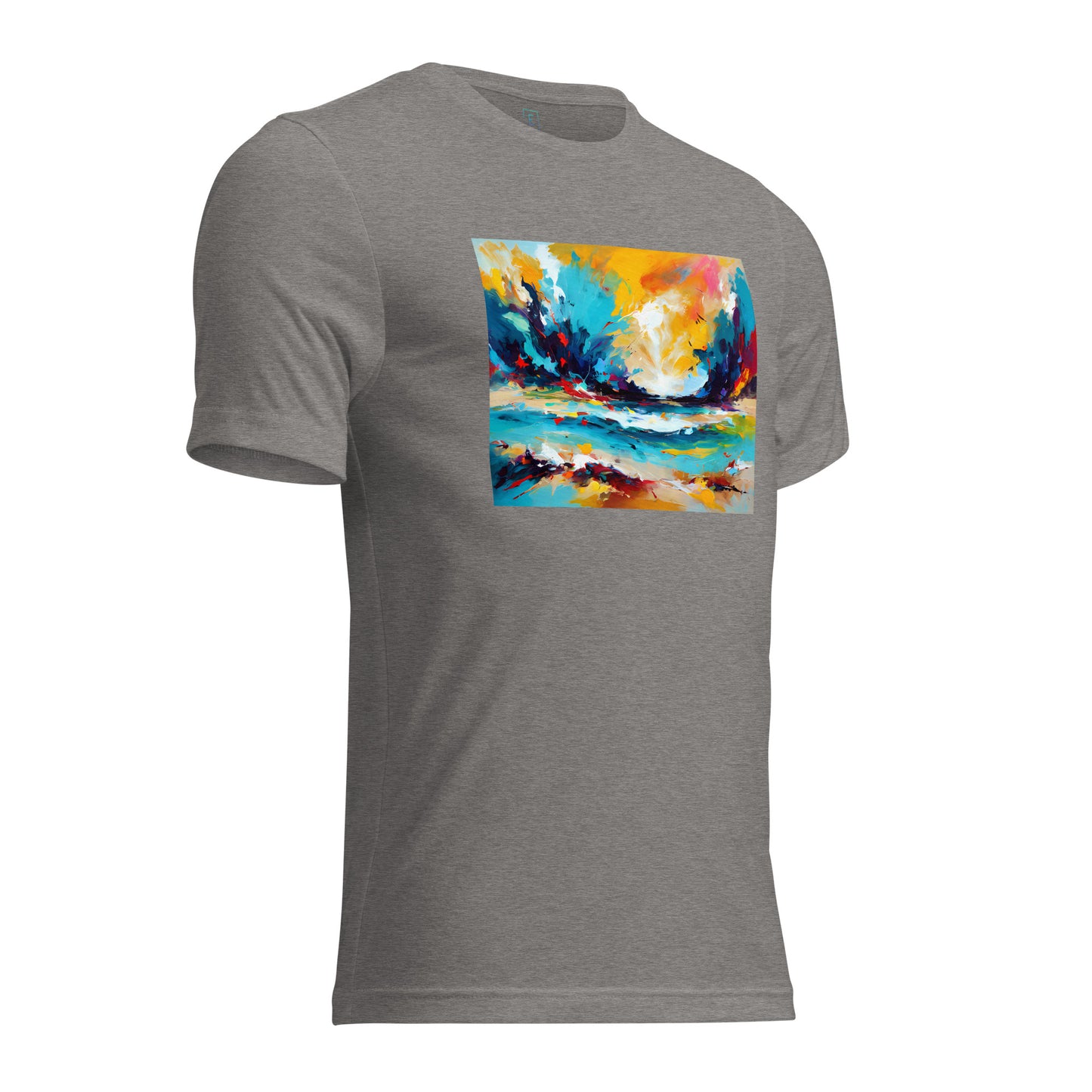 Men's Short Sleeve T-Shirt With Printed Logo On Left Shoulder - Beach 13002