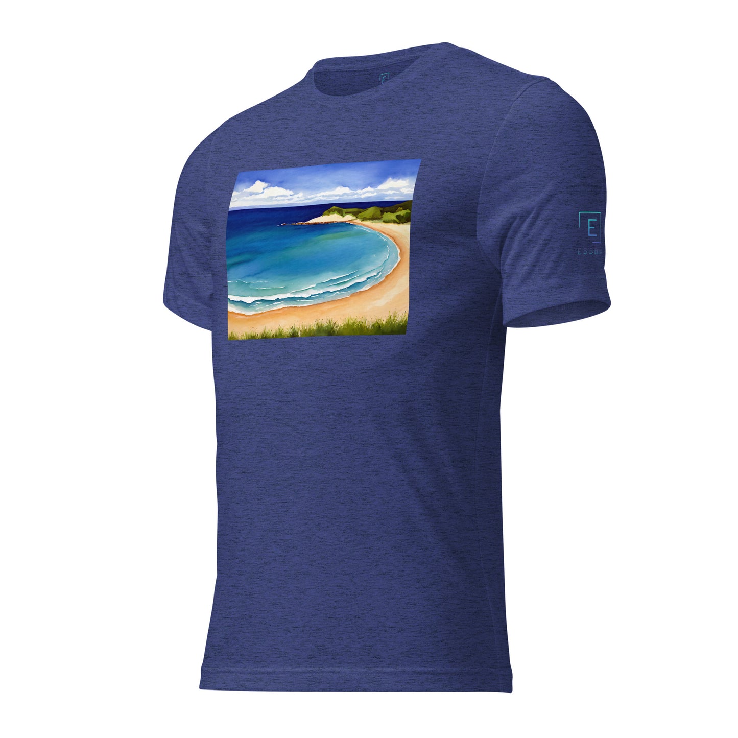 Men's Short Sleeve T-Shirt With Printed Logo On Left Shoulder - Beach 5002