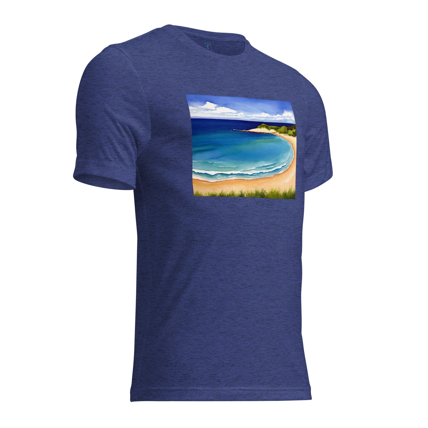 Men's Short Sleeve T-Shirt With Printed Logo On Left Shoulder - Beach 5002