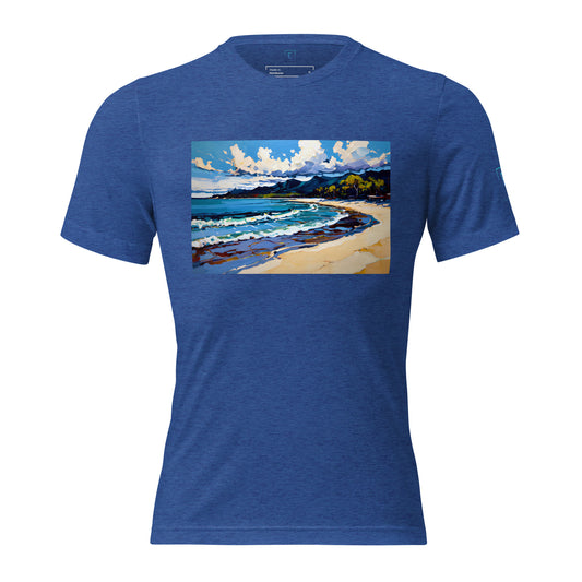 Men's Short Sleeve T-Shirt With Printed Logo On Left Shoulder - Beach 11002