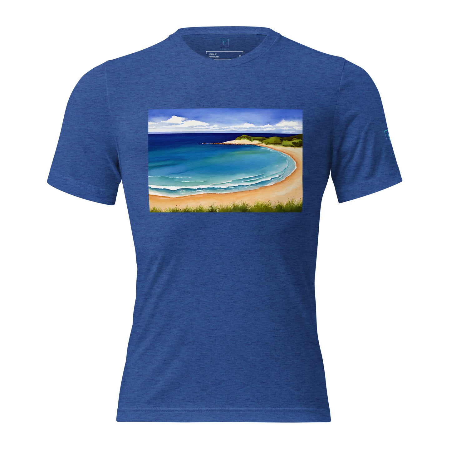 Men's Short Sleeve T-Shirt With Printed Logo On Left Shoulder - Beach 5002