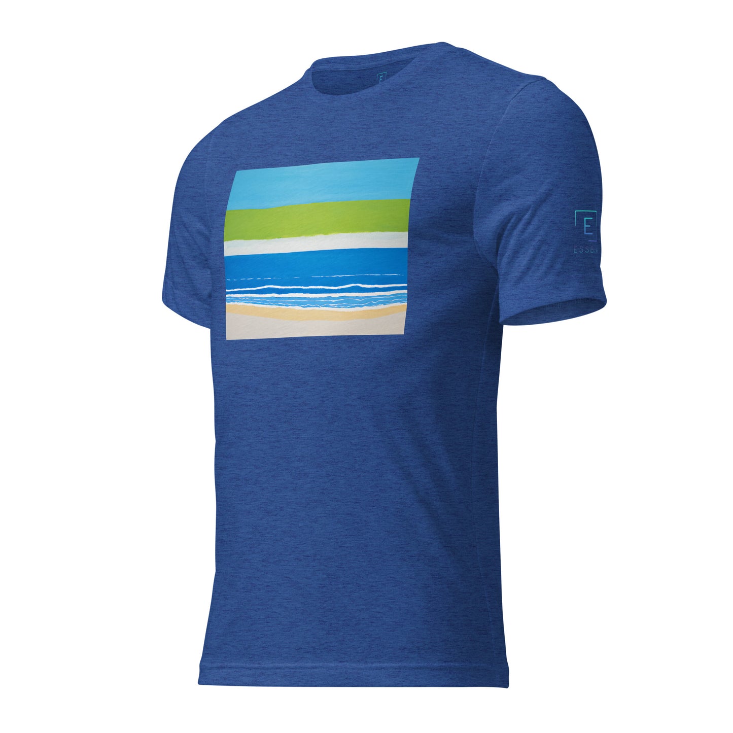 Men's Short Sleeve T-Shirt With Printed Logo On Left Shoulder - Beach 10002