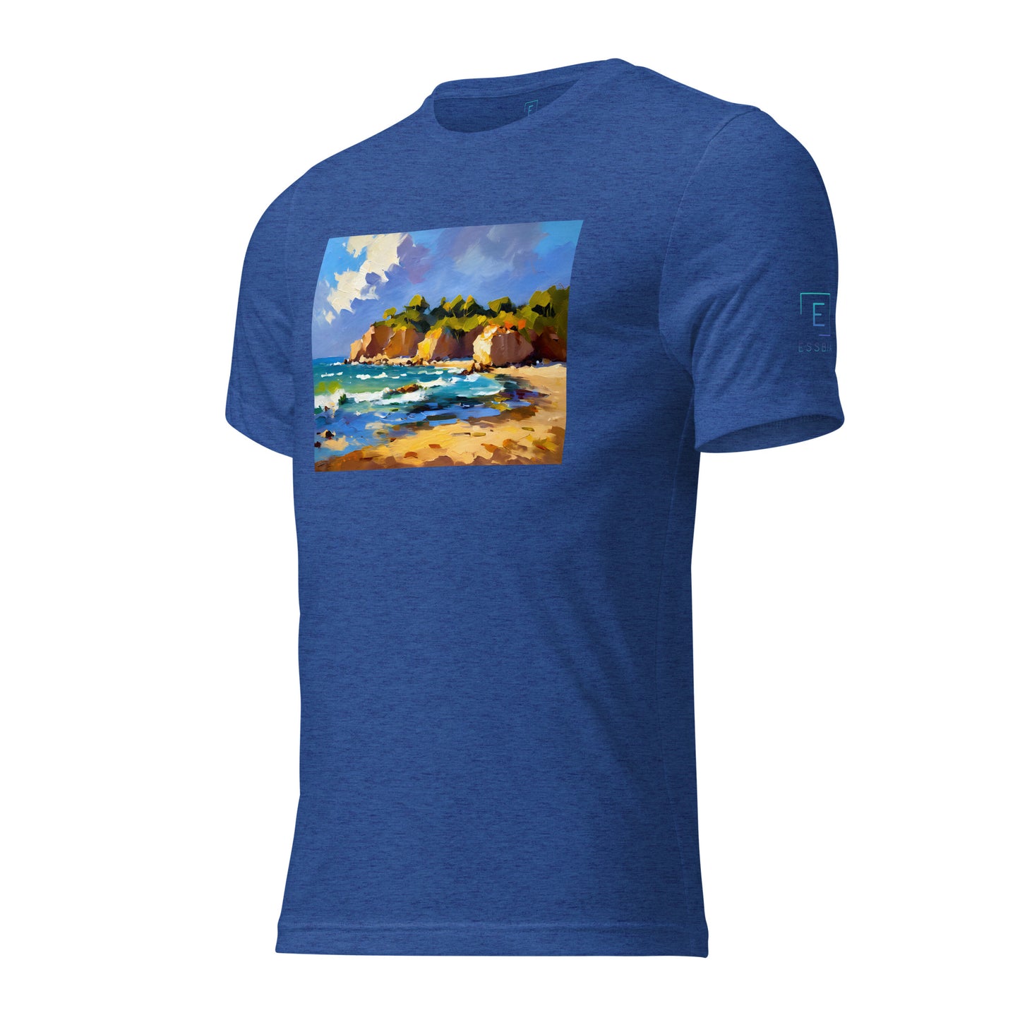 Men's Short Sleeve T-Shirt With Printed Logo On Left Shoulder - Beach 6002