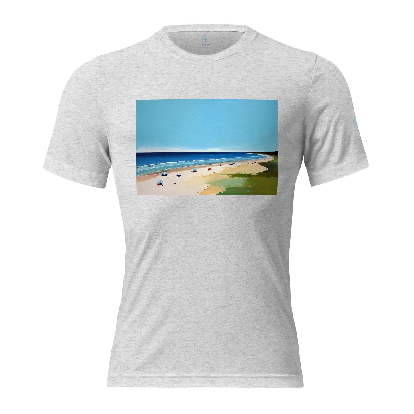 Men's Short Sleeve T-Shirt With Printed Logo On Left Shoulder - Beach 8002