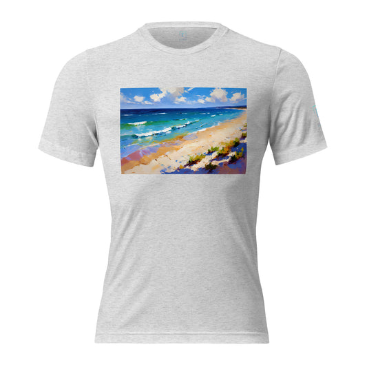 Men's Short Sleeve T-Shirt With Printed Logo On Left Shoulder - Beach 9002