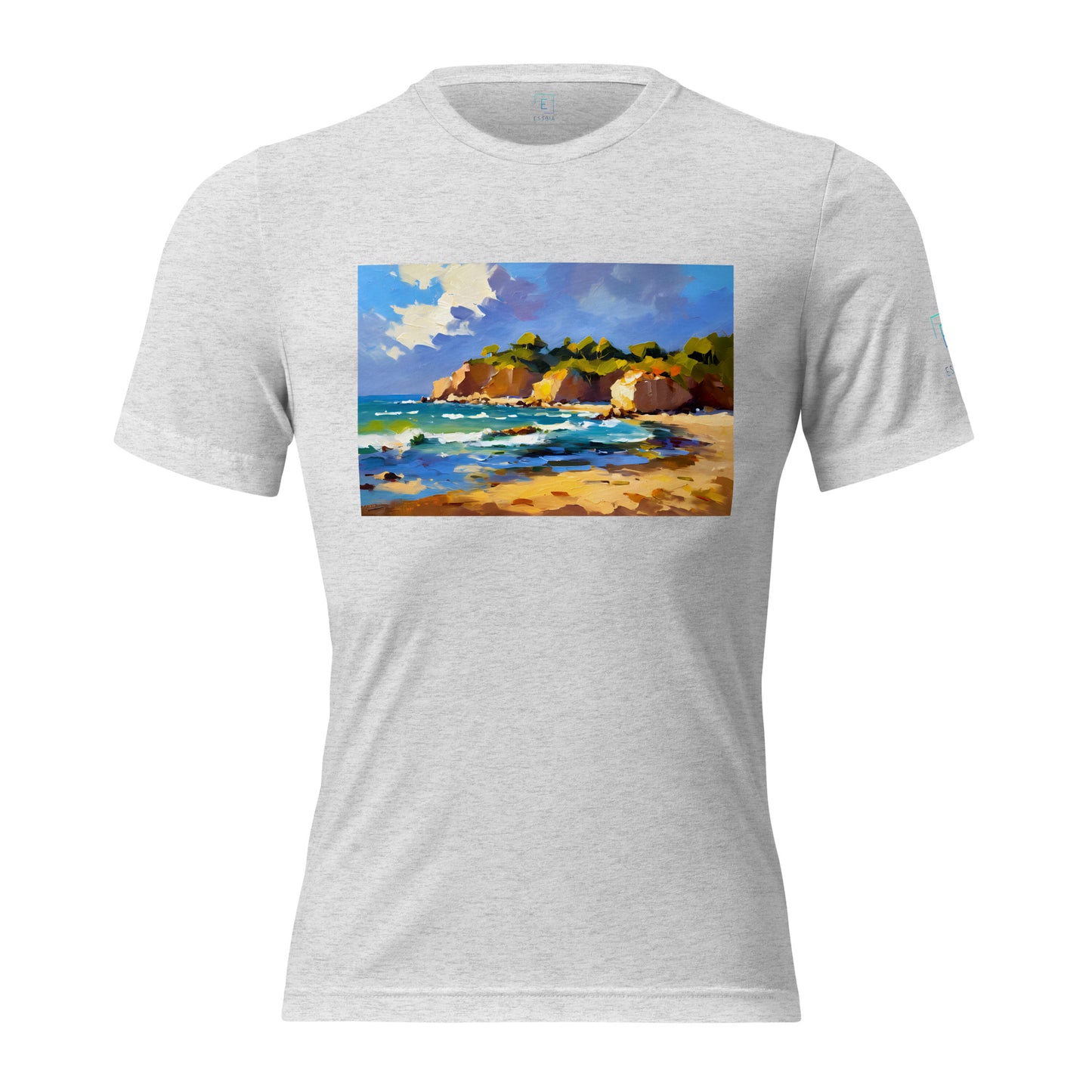 Men's Short Sleeve T-Shirt With Printed Logo On Left Shoulder - Beach 6002