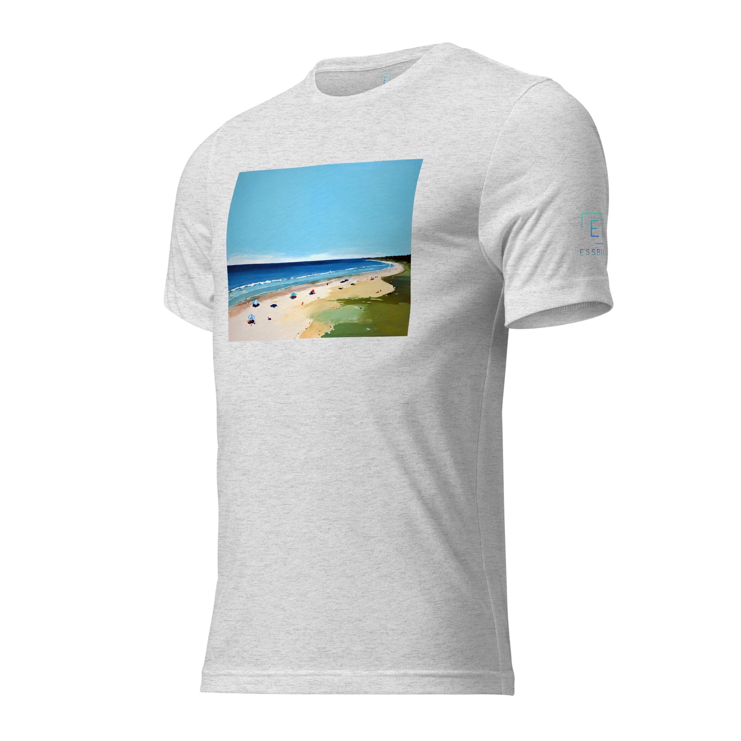 Men's Short Sleeve T-Shirt With Printed Logo On Left Shoulder - Beach 8002