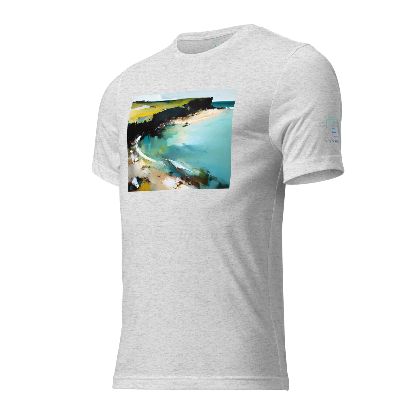 Men's Short Sleeve T-Shirt With Printed Logo On Left Shoulder - Beach 7002