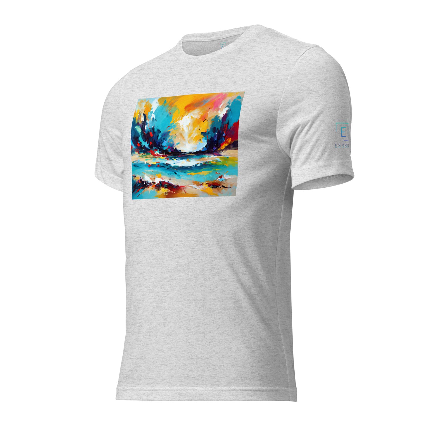 Men's Short Sleeve T-Shirt With Printed Logo On Left Shoulder - Beach 13002