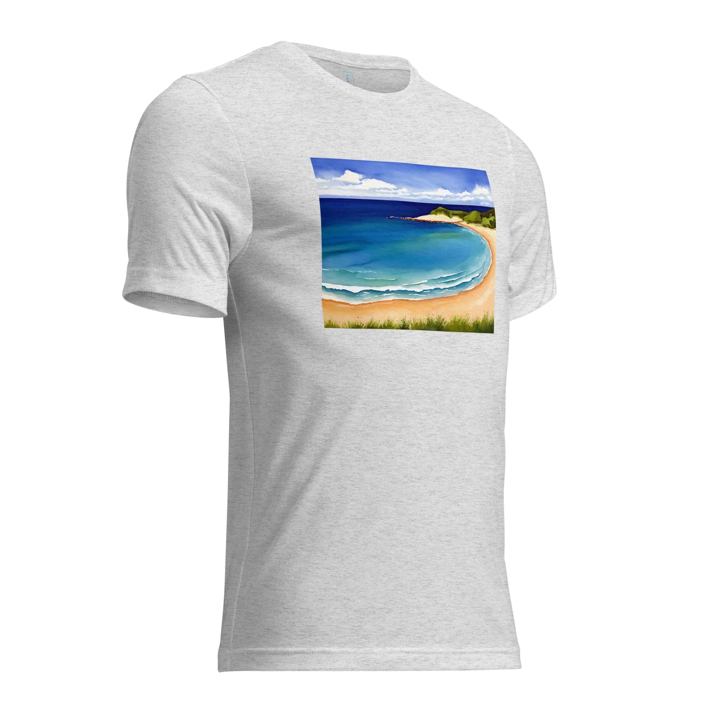 Men's Short Sleeve T-Shirt With Printed Logo On Left Shoulder - Beach 5002