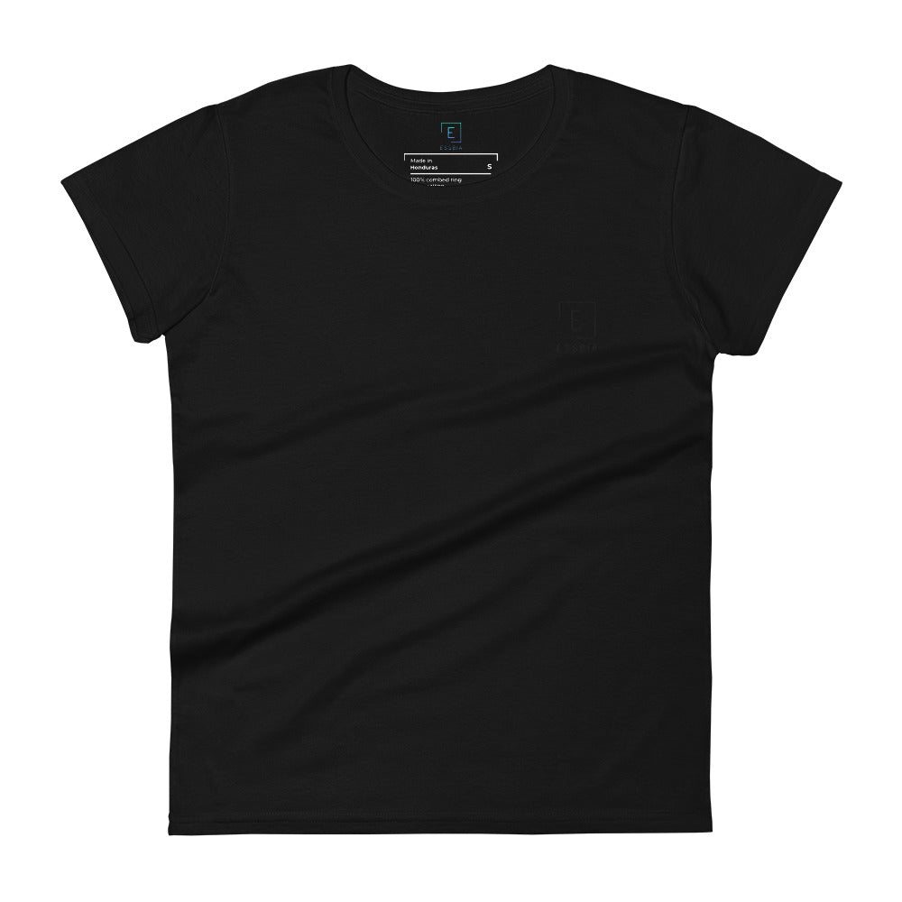 Women's Embroidered Logo Short Sleeve T-Shirt in Black