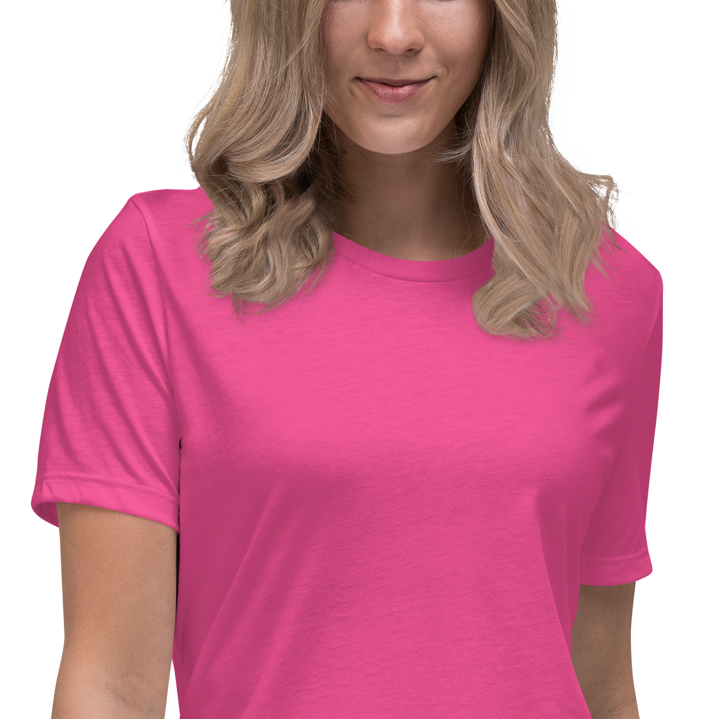 Women's Relaxed T-Shirt With White Embroidered Logo On Left Shoulder