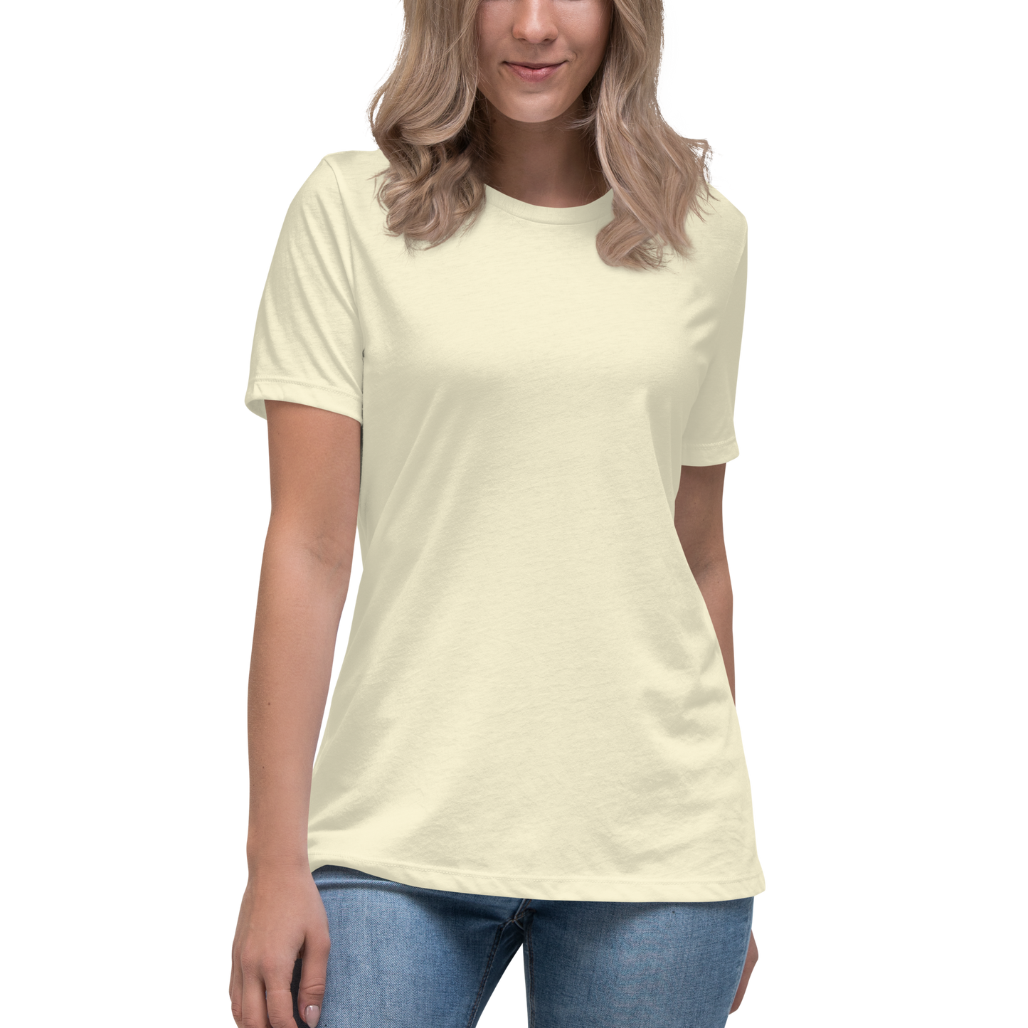 Women's Relaxed T-Shirt With White Embroidered Logo On Left Shoulder