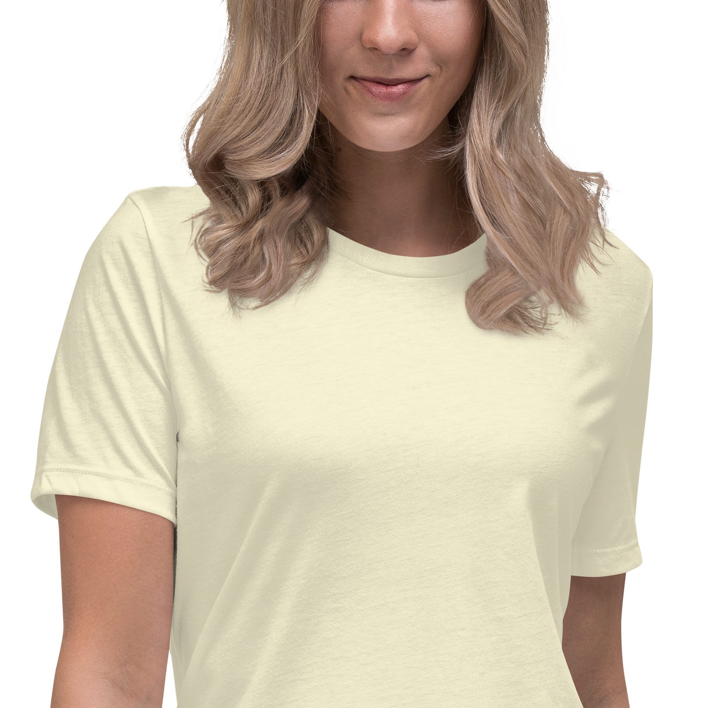 Women's Relaxed T-Shirt With White Embroidered Logo On Left Shoulder