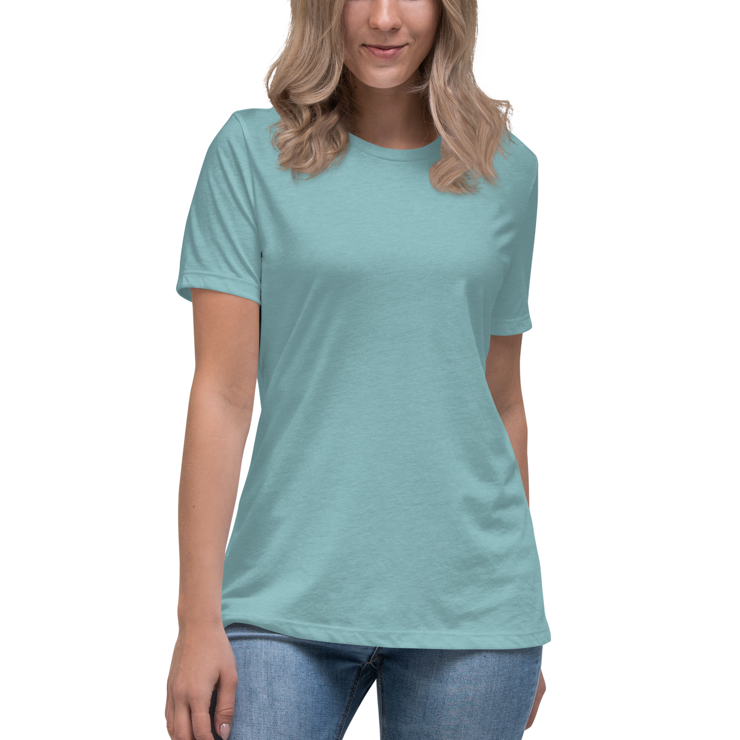 Women's Relaxed T-Shirt With White Embroidered Logo On Left Shoulder