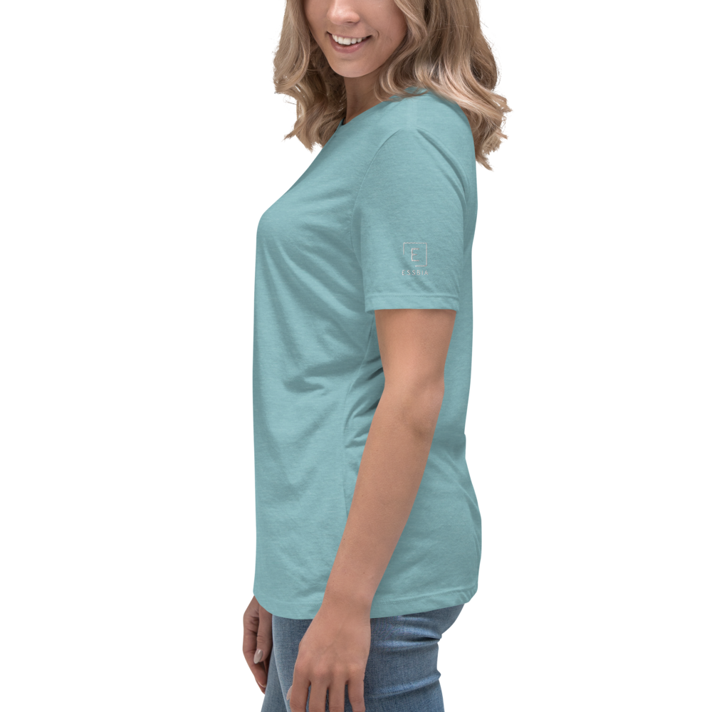 Women's Relaxed T-Shirt With White Embroidered Logo On Left Shoulder