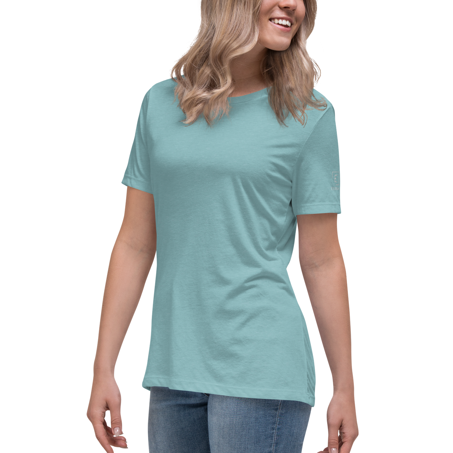 Women's Relaxed T-Shirt With White Embroidered Logo On Left Shoulder