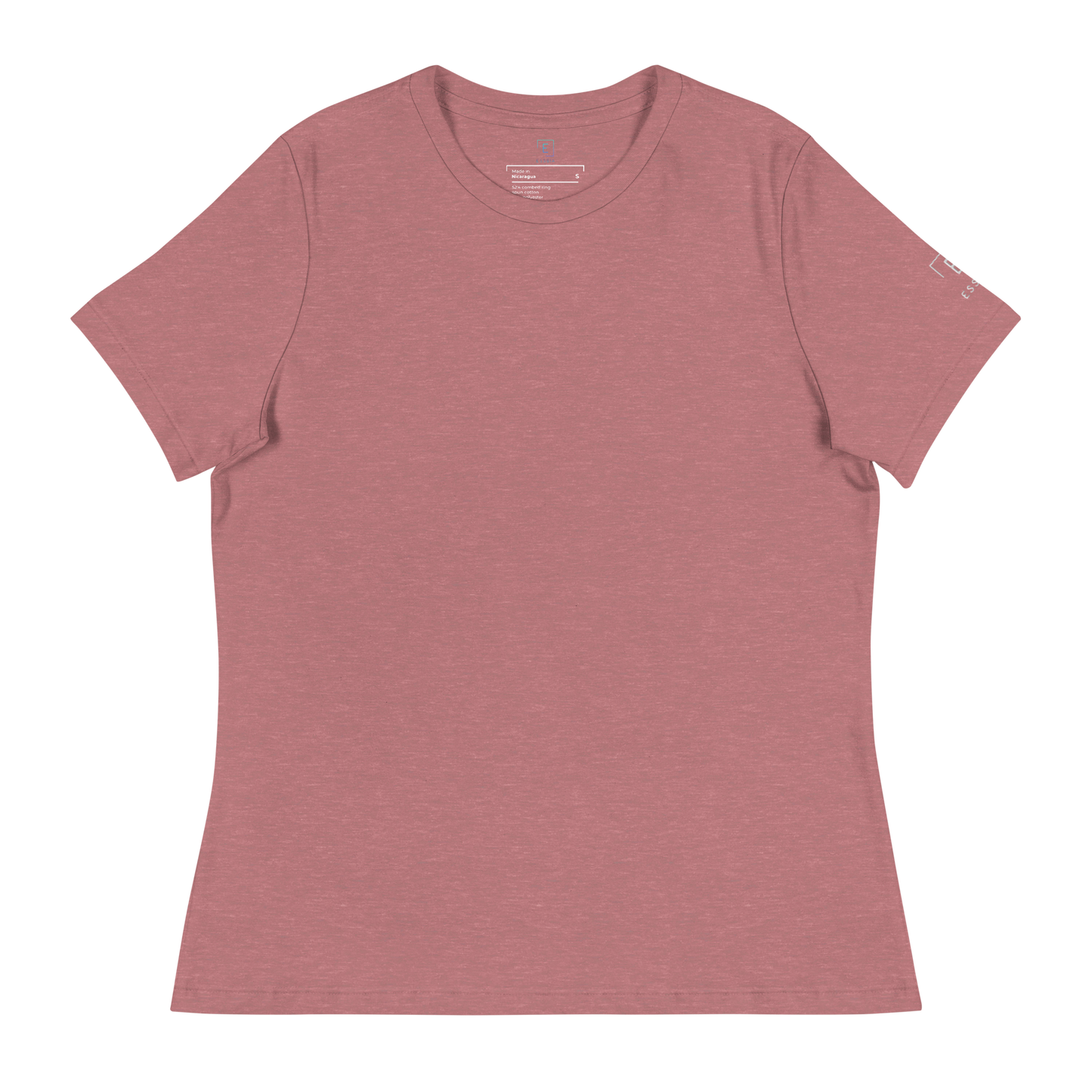 Women's Relaxed T-Shirt With White Embroidered Logo On Left Shoulder