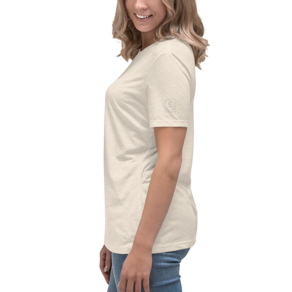 Women's Relaxed T-Shirt With White Embroidered Logo On Left Shoulder