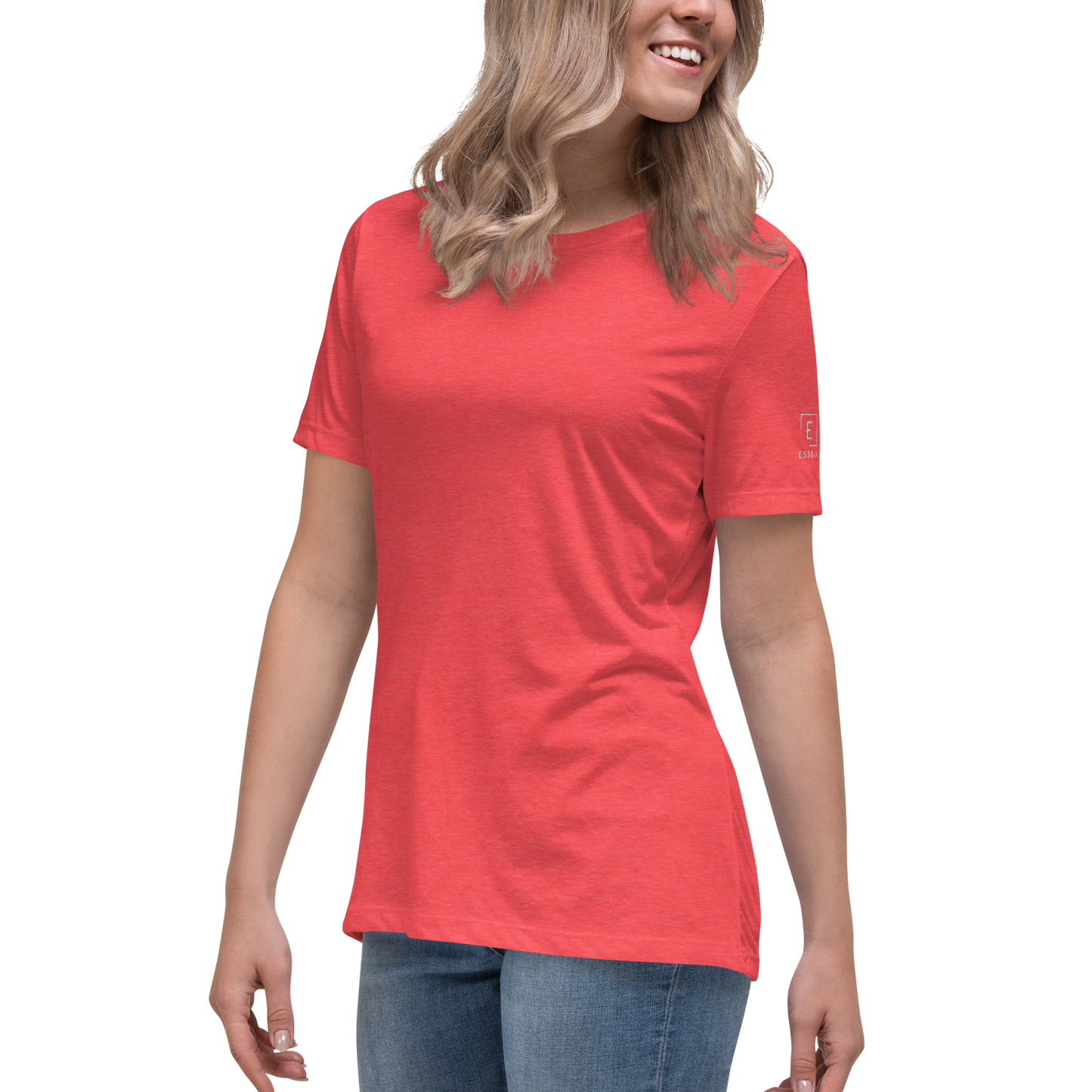 Women's Relaxed T-Shirt With White Embroidered Logo On Left Shoulder