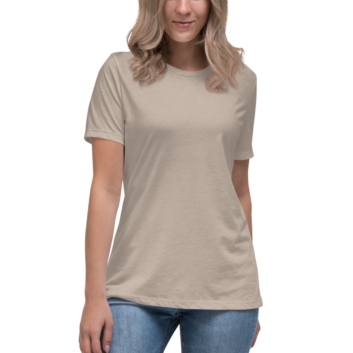 Women's Relaxed T-Shirt With White Embroidered Logo On Left Shoulder