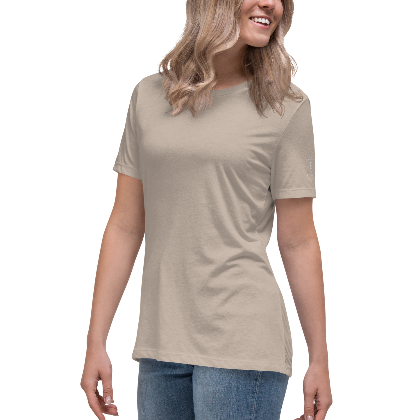 Women's Relaxed T-Shirt With White Embroidered Logo On Left Shoulder