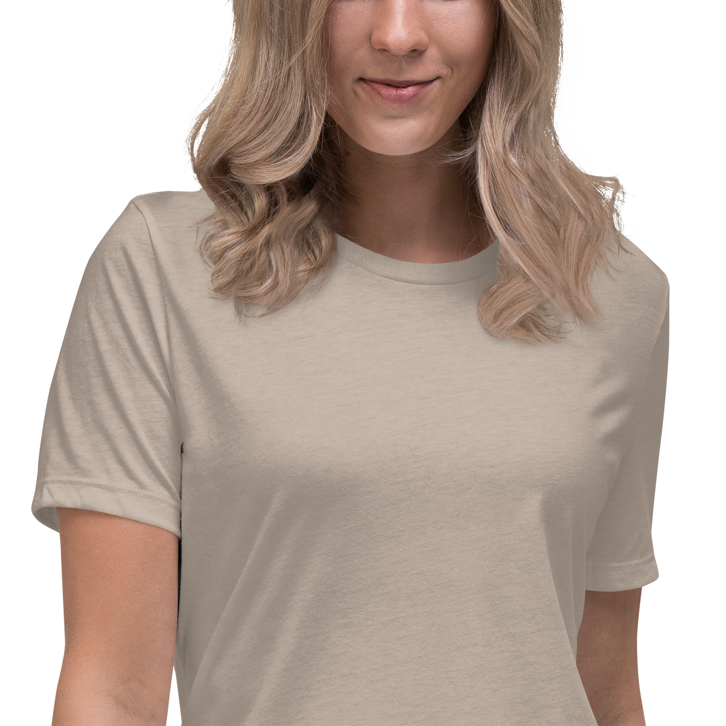 Women's Relaxed T-Shirt With White Embroidered Logo On Left Shoulder