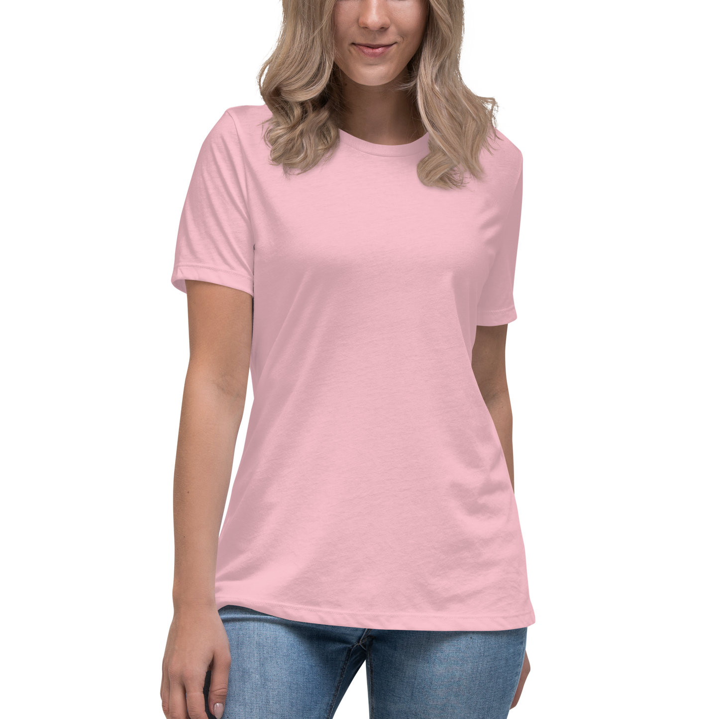 Women's Relaxed T-Shirt With White Embroidered Logo On Left Shoulder