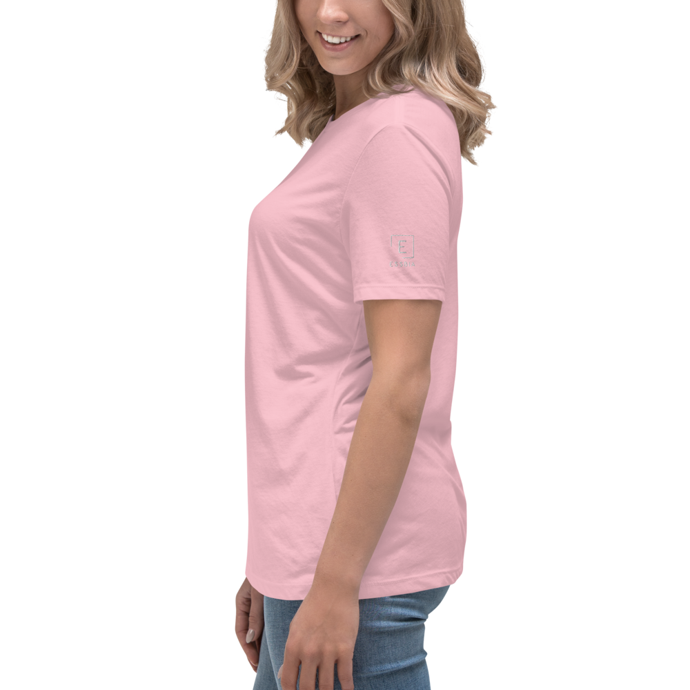 Women's Relaxed T-Shirt With White Embroidered Logo On Left Shoulder