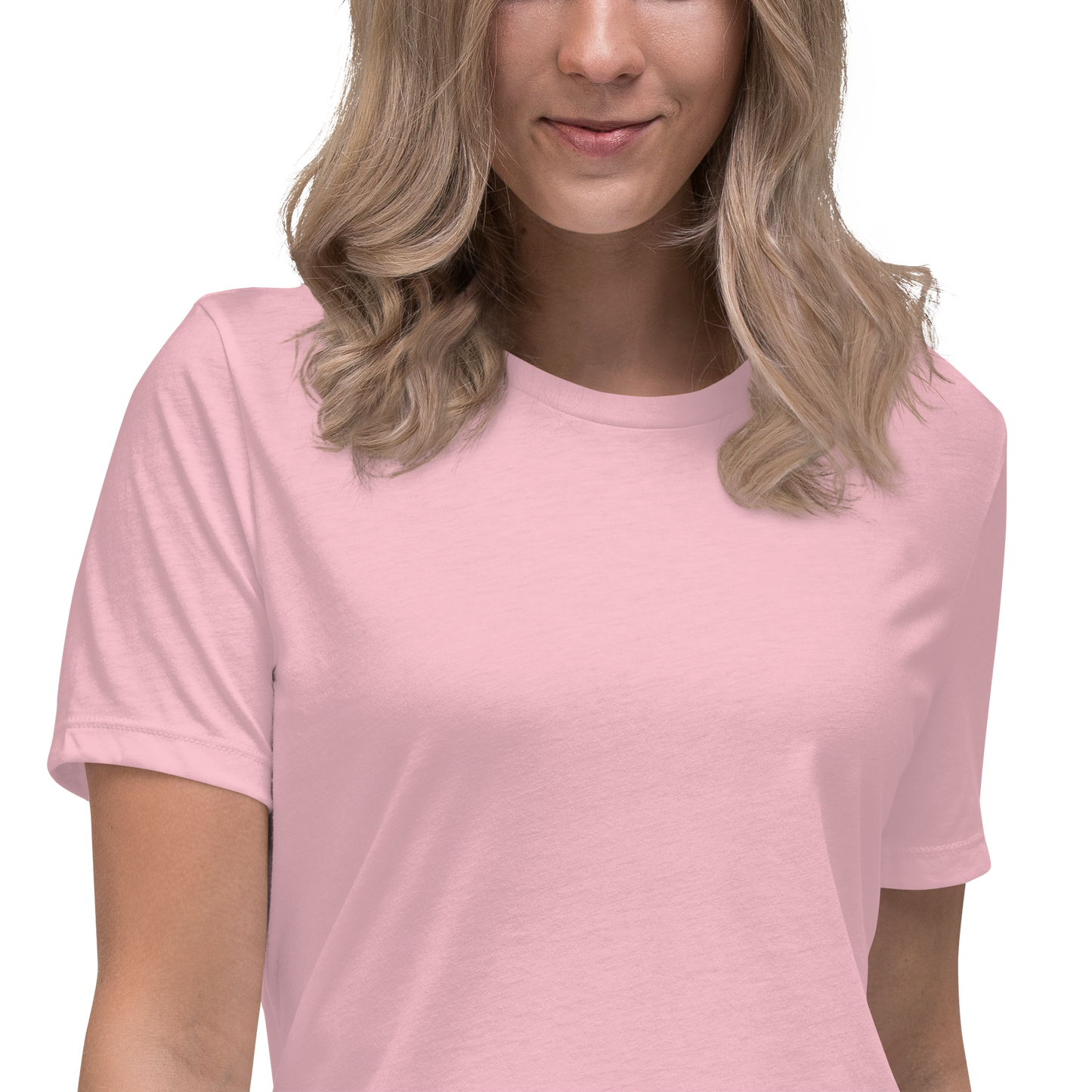 Women's Relaxed T-Shirt With White Embroidered Logo On Left Shoulder