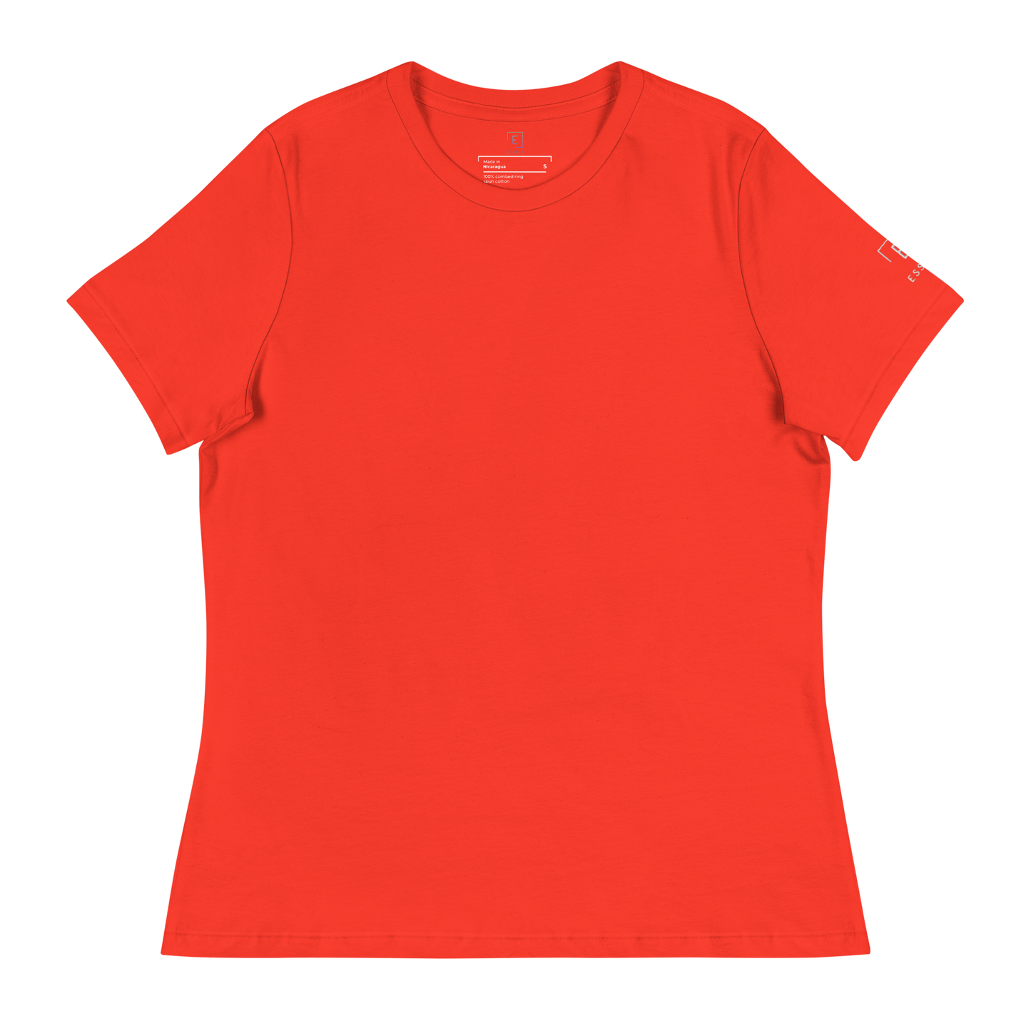 Women's Relaxed T-Shirt With White Embroidered Logo On Left Shoulder