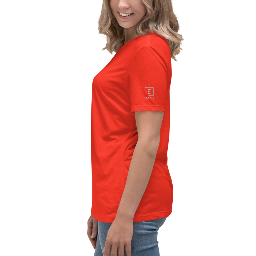 Women's Relaxed T-Shirt With White Embroidered Logo On Left Shoulder