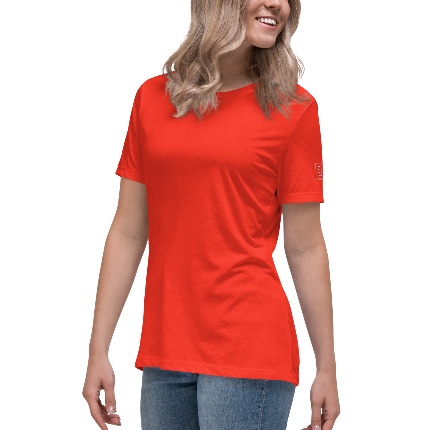 Women's Relaxed T-Shirt With White Embroidered Logo On Left Shoulder