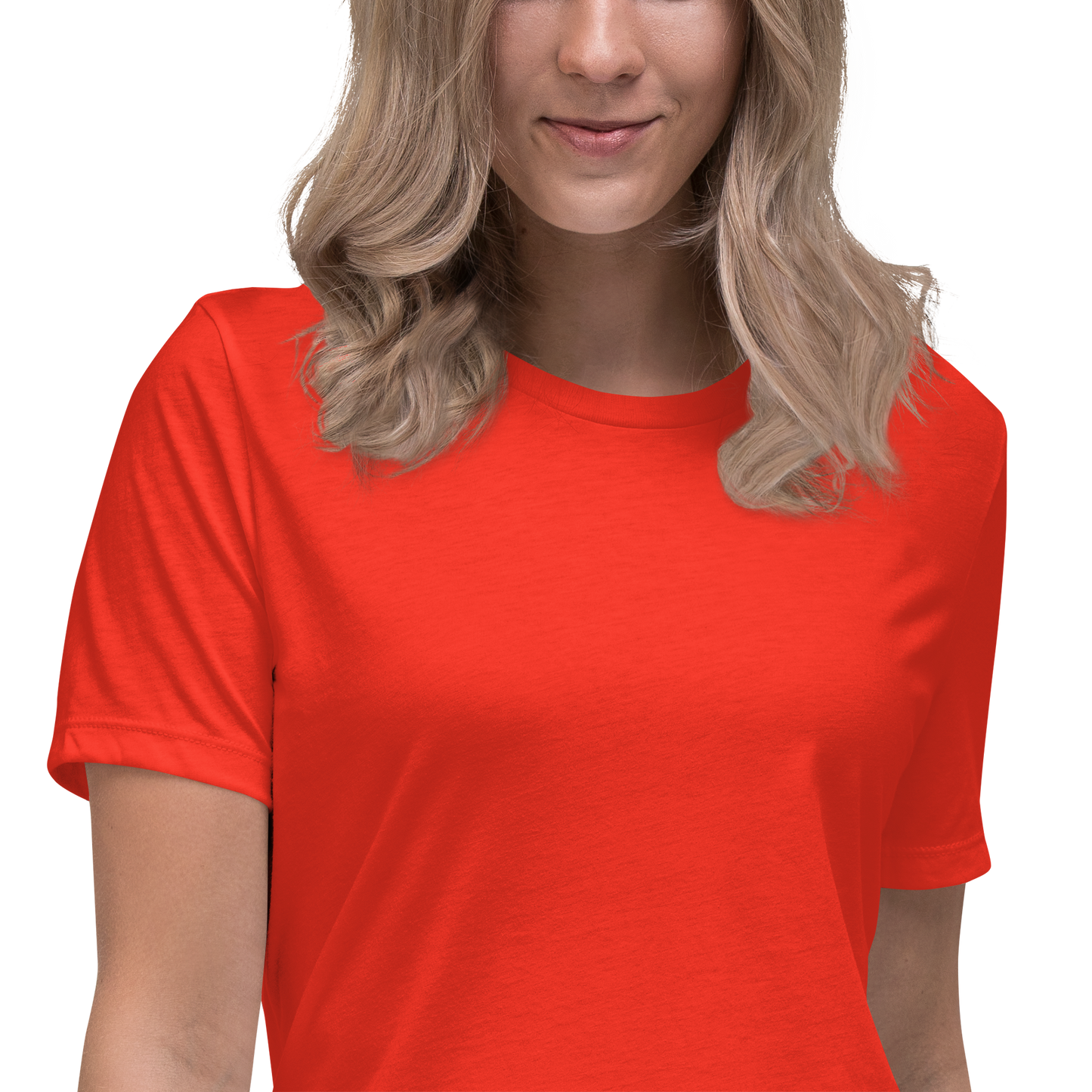 Women's Relaxed T-Shirt With White Embroidered Logo On Left Shoulder