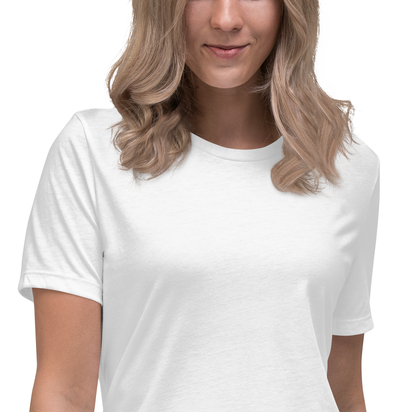 Women's Relaxed T-Shirt With White Embroidered Logo On Left Shoulder